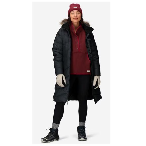 Marmot Montreaux 700 Fill Power Down Hooded Coat with Faux Fur Trim Size XL - Picture 3 of 16